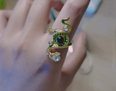 特价捡漏绿色蛇院斯莱特林镶嵌水钻缠绕蛇纹镀...