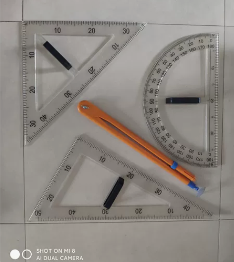 教学三角尺大号三角板塑料圆规量角器教师绘图...