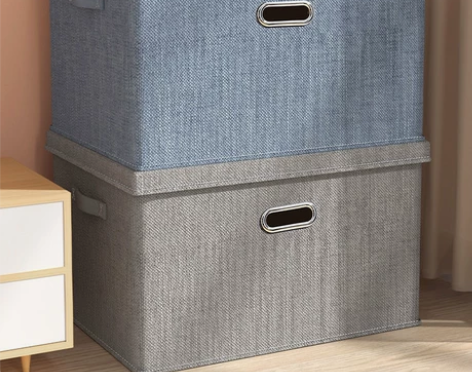 棉麻收纳箱布艺衣服棉被防尘储物箱子可折叠 ...