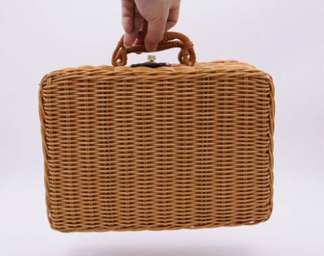 藤编手提箱复古装饰礼物箱子手工编织藤箱结婚...