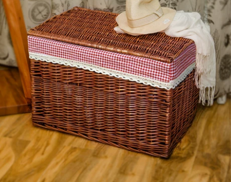 【新年价】尚居优品储物箱大号有盖柳编衣柜藤...