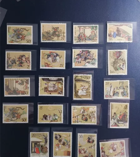 5套水浒与三国演义套票，原胶全品，后背雪白...