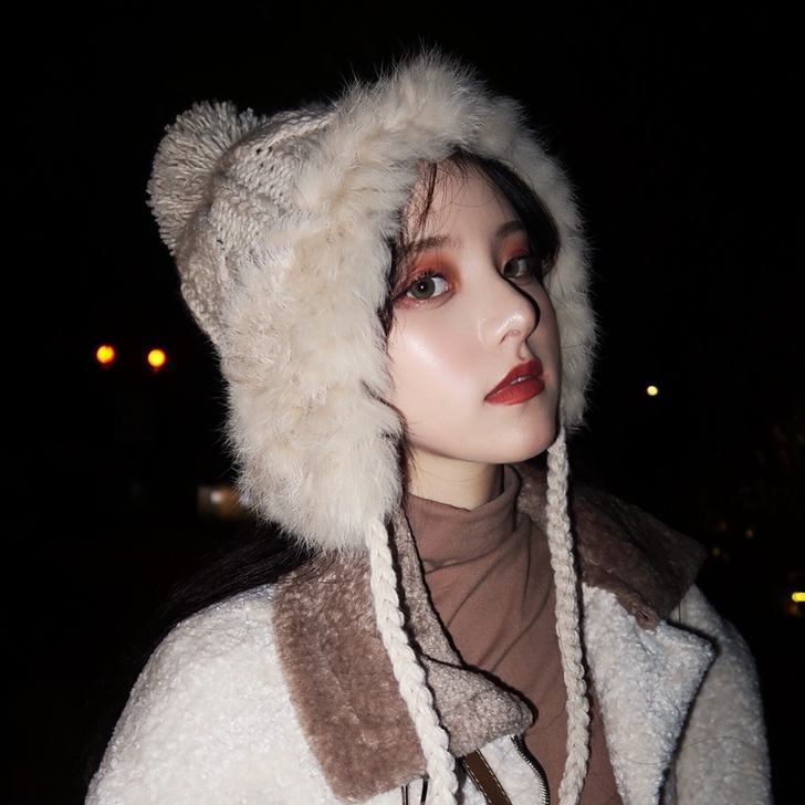 卡菲翔 帽子显脸小帽子女秋冬雷锋帽韩版潮百...