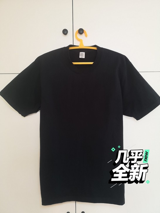 纯黑素色黑小T恤纯棉