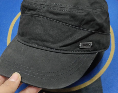 siggi黑色军帽平顶帽男女鸭舌帽弯檐帽户...