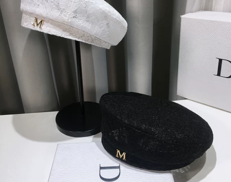 韩国chic蕾丝帽子女夏季薄款透气贝雷帽日...