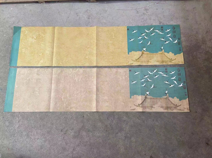 蜡染瑞鹤图 四尺对开六尺对开都有 两色可选...