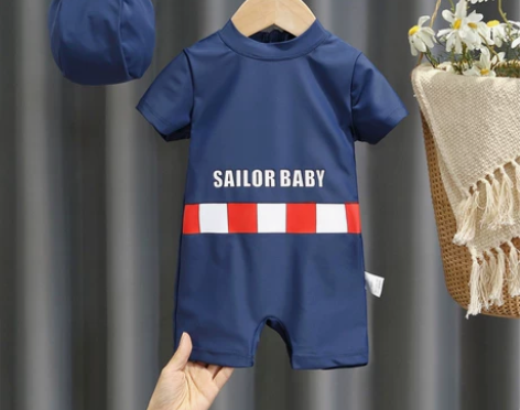 全新【狂欢价】儿童连体式游泳衣新款男女童速...