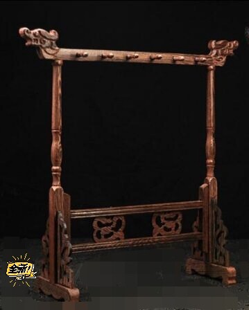 包邮龙头毛笔架6挂12针鸡翅木笔挂