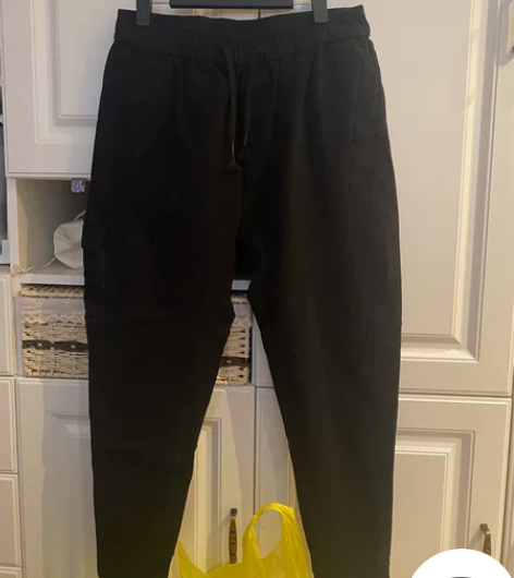 全新带吊牌的工装裤 里边是磨毛的 松紧腰设...