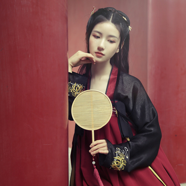 池夏 曼珠沙华:若夢 唐制齐胸襦裙原创改良...