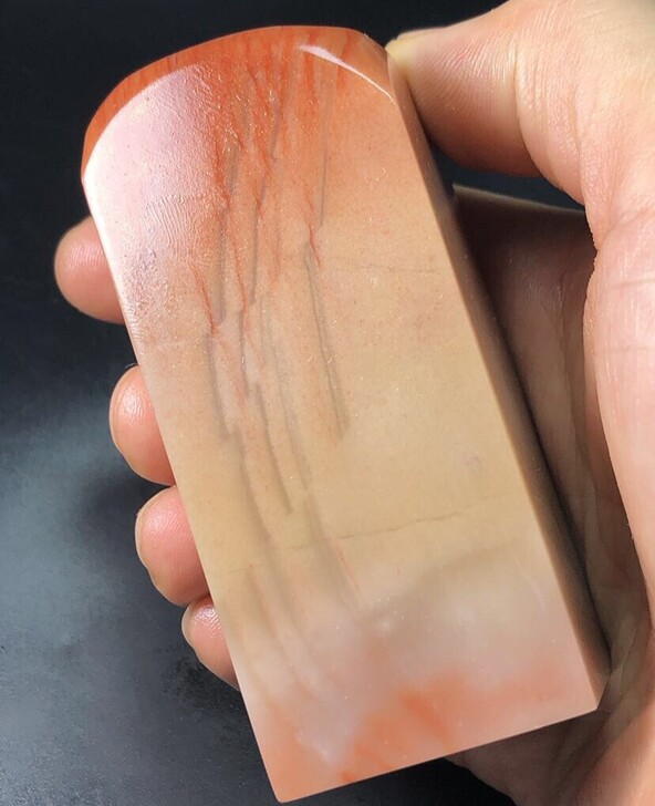 老挝冻石飞流直下美纹石质凝结素章正方章印章...