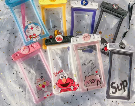 果冻卡通充气手机防水袋密封触屏拍照手机通用...