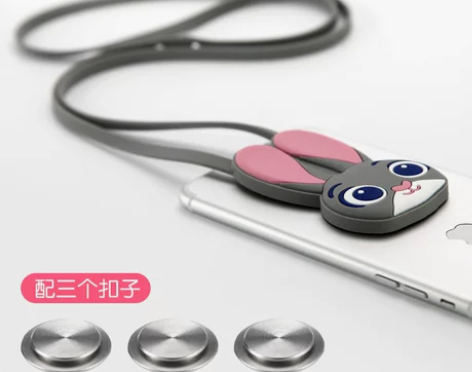 粘贴式手机挂绳挂脖女绳子吊绳壳链硅胶通用带...