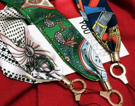 【高品质不勒脖】手机脖子挂绳丝巾缎带苹果8...