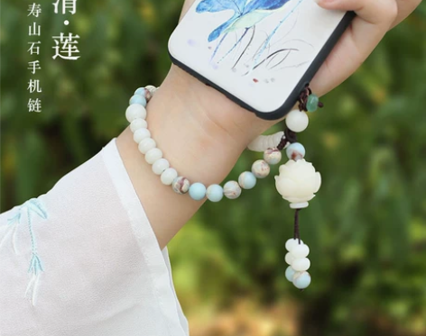 手机挂绳短款手腕绳挂脖男女菩提根手链网红汽...