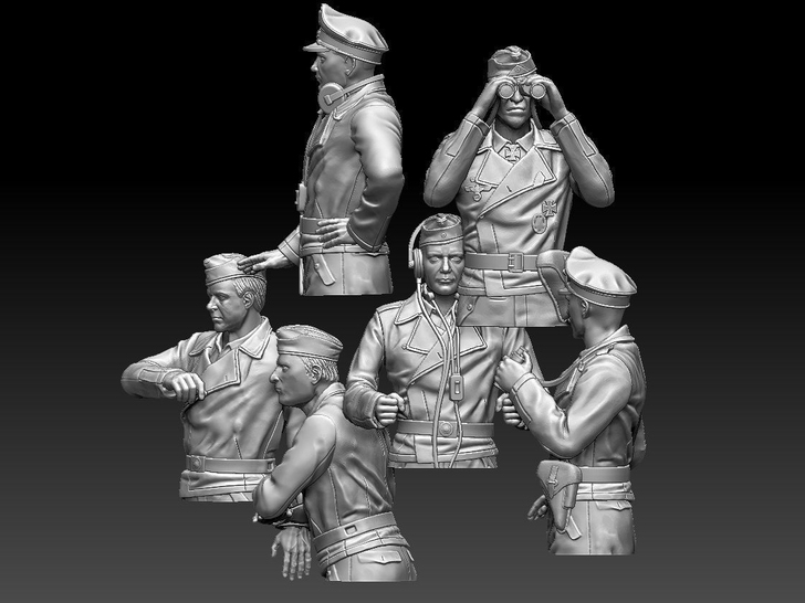 二战德军坦克兵人模型，高精度兵人白模，树脂...