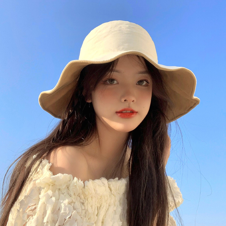 渔夫帽女夏季日系遮脸百搭防晒紫外线遮阳帽子...