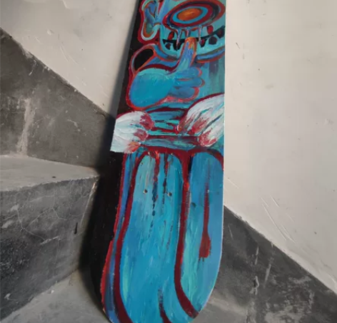 滑板涂鸦DIY丙烯画原创装饰软装 感兴趣的...