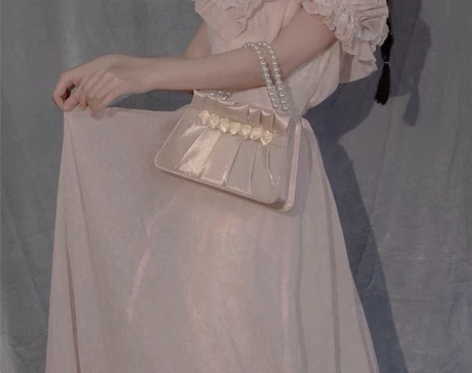 复古手提包女小包2022新款百搭珍珠手拎仙...