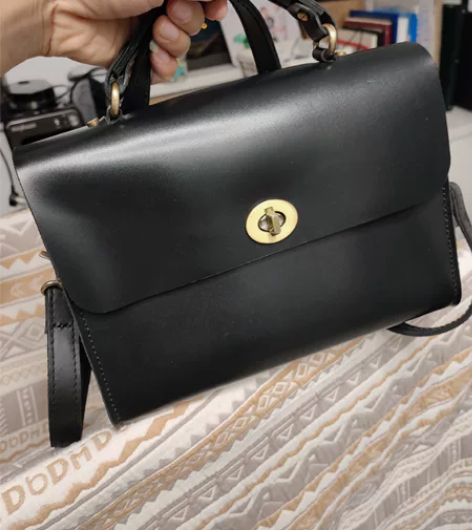 手工头层牛皮小方包 真皮通勤x信封包 单肩...