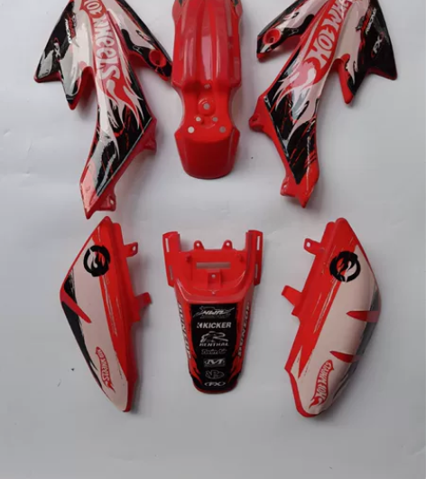 小飞鹰越野摩托车外壳 带贴花 红色/橙色 ...