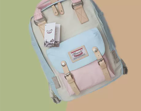 甜甜圈 奶油樱花冰蓝 笔记本电脑包双肩女适...