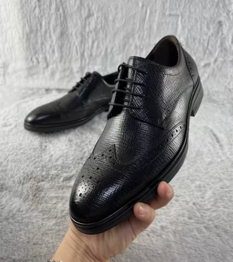 S074。鞋匠珂洛欧，男士头层牛皮布洛克雕...