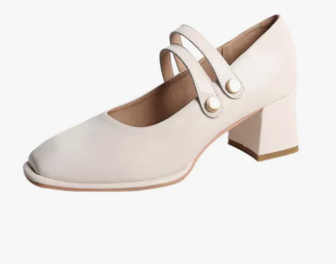 法式甜酷玛丽珍鞋女夏复古百搭仙女中跟粗跟方...