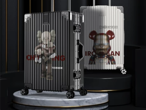 暴力熊涂鸦行李箱女24寸小型拉杆箱2022...