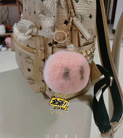 水貂毛可爱挂件，懒兔毛可爱挂件，皮草挂件挂...