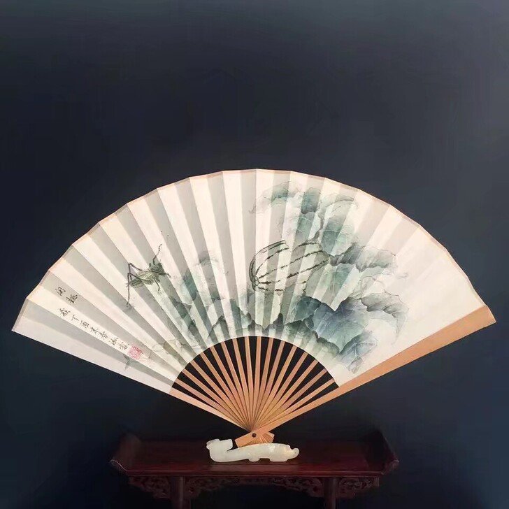 国画工笔画扇面草虫扇面9.5寸18 方2....