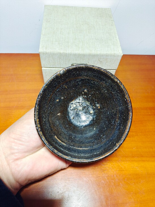 茶洋窑，灰背天目，浅腹盏，全口，有冲，，，...