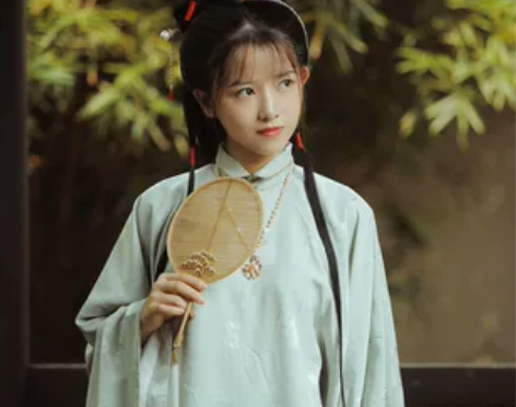 兰若庭汉服 太平有象 豆绿色立领斜襟长袄s...