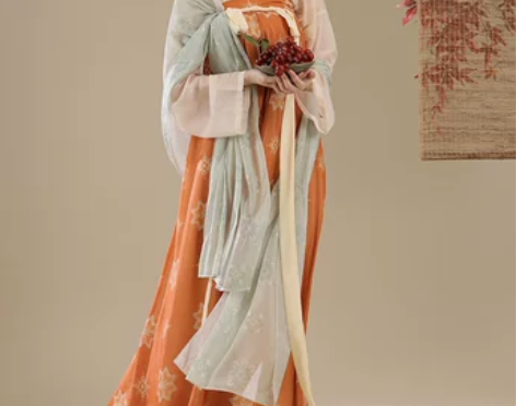 桔屿原创汉服女【长安花】唐制齐胸衫裙薄款复...