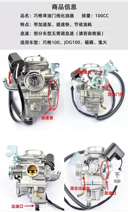 适用于福喜巧格JOG雅马哈100车玩鬼火R...