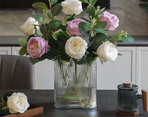 北欧手感保湿玫瑰花仿真花客厅餐桌假花高档装...