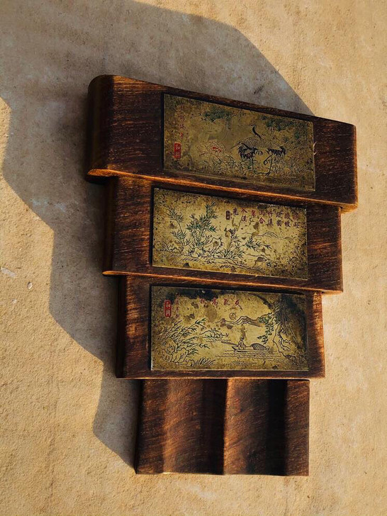 清晚期大户文人书房文房笔架母连毛笔架 花梨...