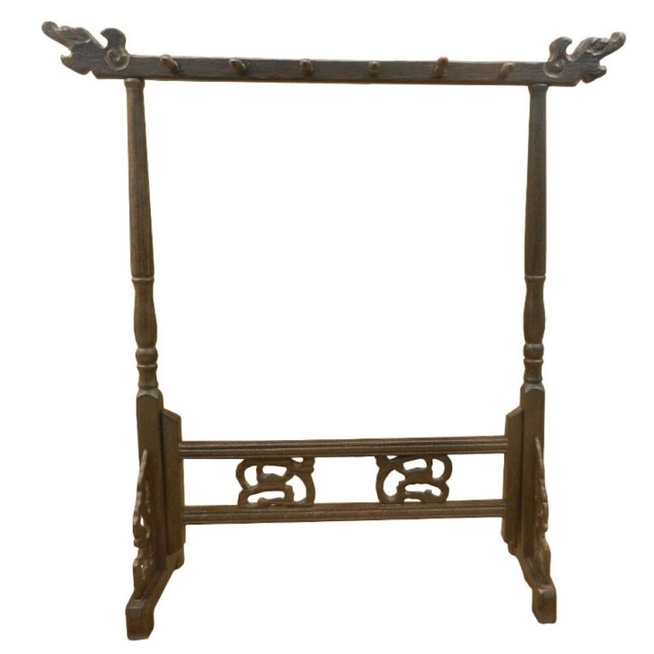 龙头毛笔笔架挂笔文房四宝6挂12针鸡翅木笔...