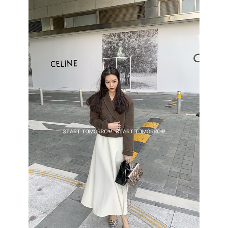 袁嘉宜 高雅天鹅湖 气质白色百褶裙半身伞裙...