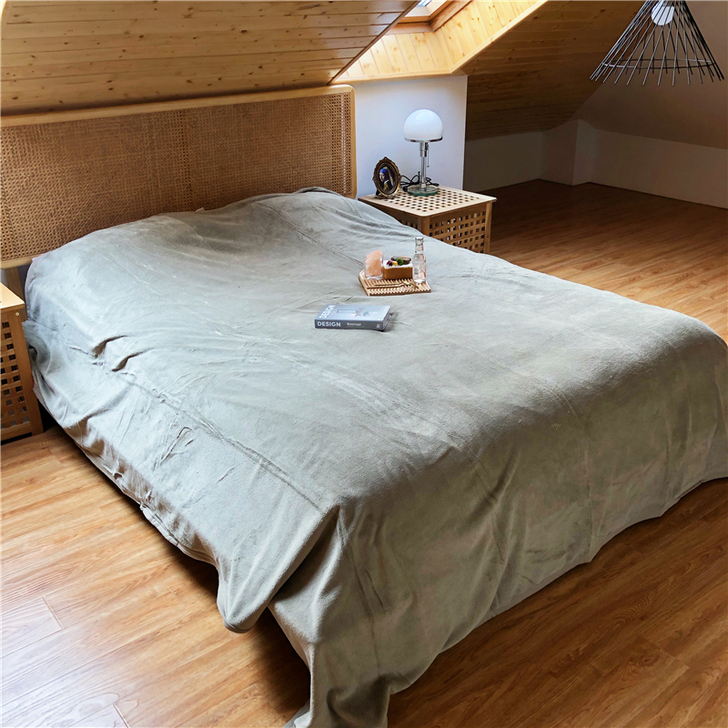 外贸 超大一条 素色珊瑚绒毛毯垫毯 1.6...