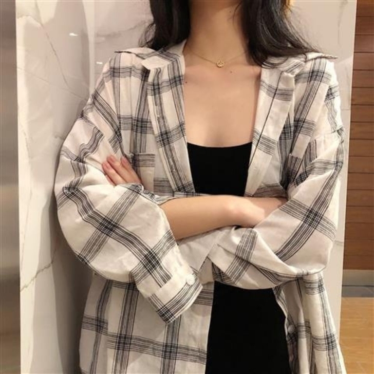 格子衬衫长袖防晒衣 全新