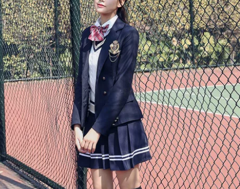 春秋英伦风校服套装中学生班服韩版针织背心学...