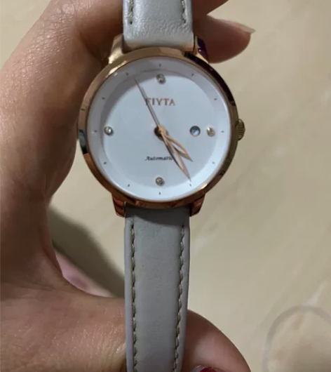 飞亚达女士手表，真皮防水全自动机械女表，保...
