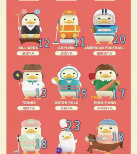【泡泡玛特】DUCKOO梦幻球星鸭子系列手...
