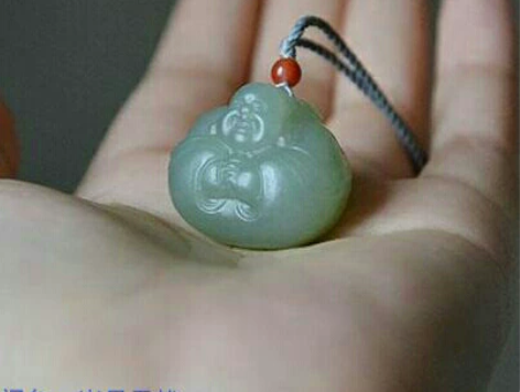 闲置出，天然和田玉弥勒佛笑脸佛吊坠玉石项链...