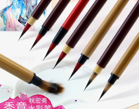 毛笔秋宏斋染秀意水彩画笔美术专用套装旗舰店...