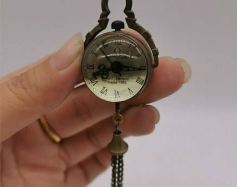 古玩杂项迷你小怀表 水晶球机械怀表 复古镶...