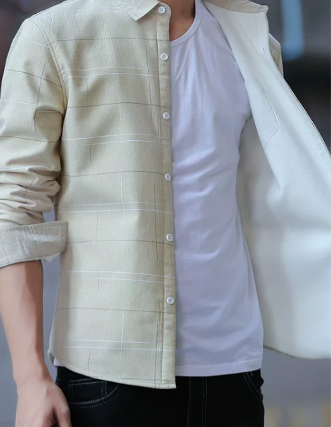 保暖衬衫男士加绒加厚衬衣长袖加棉寸衫冬季休...