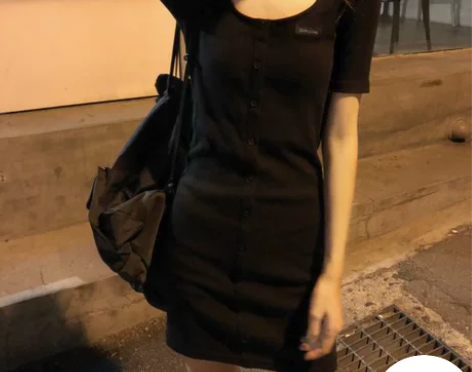 黑色连衣裙女夏季修身显瘦打底包臀裙短裙法式...